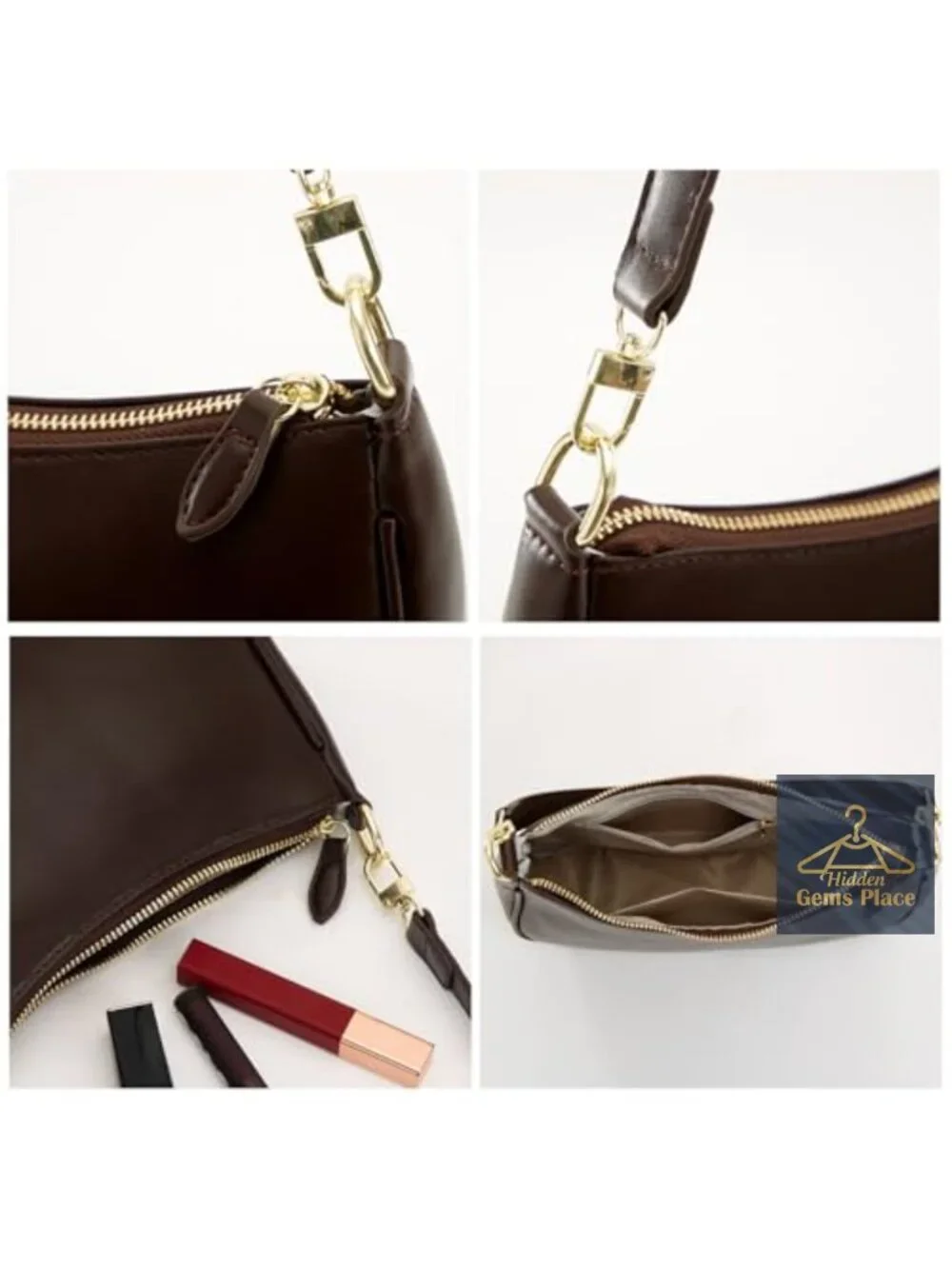 Small Crescent Shoulder Bag Crossbody Purse Vegan Leather Hobo Clutch
